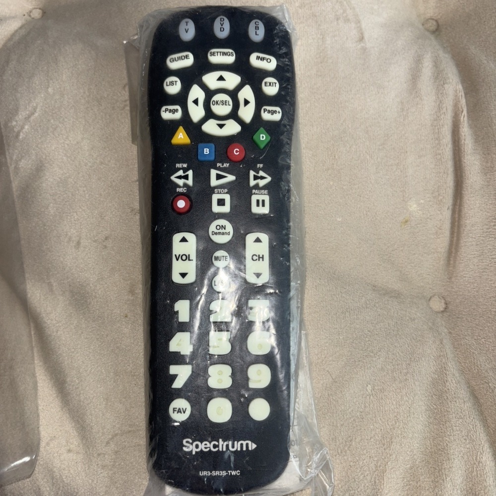 Spectrum Cable TV UR3-SR3S Remote Control Glow‎ in the Dark Big Button New  3609